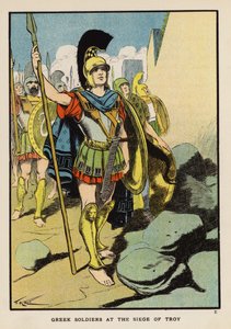 Griechische Soldaten bei der Belagerung von Troja von Thomas Heath Robinson