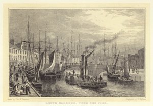 Leith Hafen, vom Pier von Thomas Hosmer (after) Shepherd