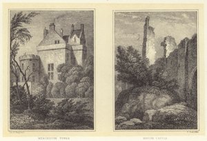 Merchiston Tower; Roslyn Castle von Thomas Hosmer (after) Shepherd