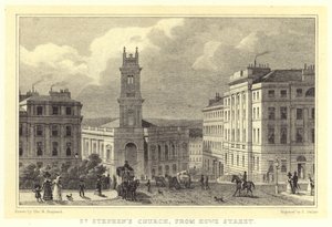 St. Stephans Kirche, von der Howe Street von Thomas Hosmer (after) Shepherd