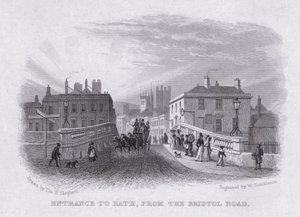 Eingang nach Bath, von der Bristol Road (Stich)