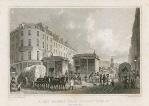 Fleet Market von der Holborn Bridge (jetzt entfernt) von Thomas Hosmer Shepherd