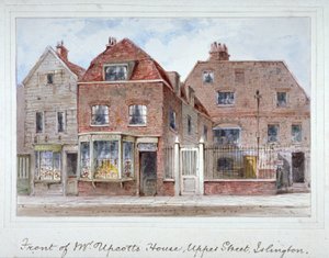 Vorderansicht von Mr. Upcotts Haus, Upper Street, Islington, London von Thomas Hosmer Shepherd