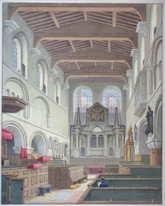 Innenansicht der Kirche St. Bartholomew-the-Great, Smithfield, City of London, 1821 von Thomas Hosmer Shepherd
