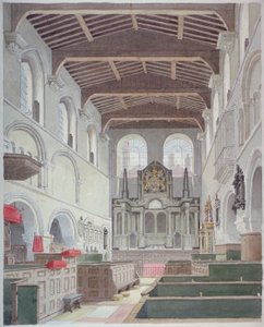 Innenansicht der Kirche St. Bartholomew-the-Great, Smithfield, City of London, 1821 von Thomas Hosmer Shepherd