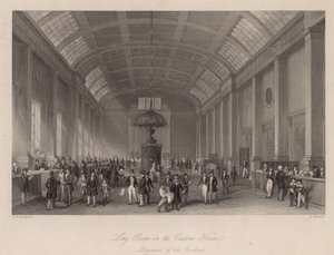 Langer Raum im Zollhaus, London, zur Zahlung der Zollgebühren