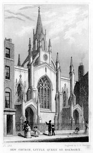 Neue Kirche, Little Queen Street, Holborn, London, 19. Jahrhundert