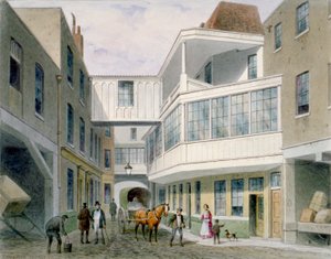 Ansicht des Cross Keys Tavern, Wood Street, City of London, ca. 1850 von Thomas Hosmer Shepherd