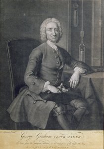 Porträt von George Graham (1673-1751) Uhrmacher, graviert von John Faber (1684-1756)