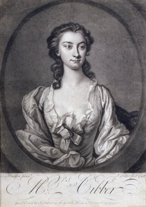 Porträt von Mrs. Cibber, Schauspielerin und Sängerin, graviert von John Faber, 1746 von Thomas Hudson