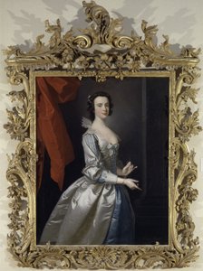 Porträt einer Frau, wahrscheinlich Elizabeth Aislabie, von Studley Royal, Yorkshire von Thomas Hudson