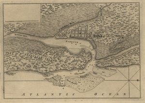 Plan der Stadt und des Hafens von St. Augustine. LOC 75693262 von Thomas Jefferys