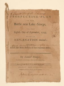 Ein projektiver Plan der Schlacht am Lake George. Text (Teil B) von Samuel Blodgett