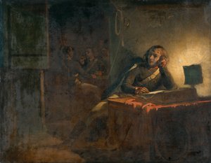 Innenraum mit britischen Offizieren von Thomas Jones Barker