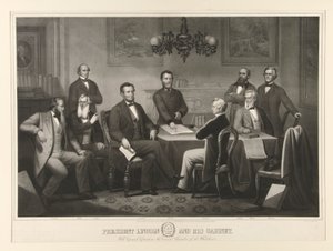 Präsident Lincoln und sein Kabinett