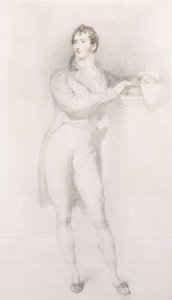 Porträt von Sir Francis Burdett, Bart, kleine Ganzfigur, stehend neben einem Kamin, ca. 1796 von Thomas Lawrence
