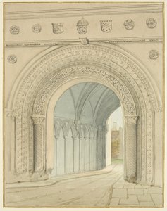 Nordansicht des College-Torbogens von Thomas Leeson the Elder Rowbotham