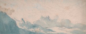 Wolkenschleier über einer alpinen Formation