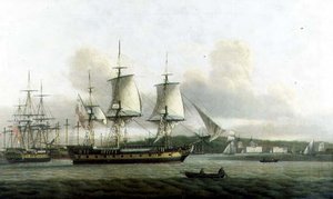 Die "Leda" in zwei Positionen vor Greenwich