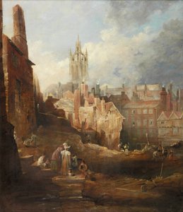 Ausgrabungen für die High Level Bridge, Newcastle upon Tyne, ca. 1846