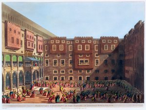 Mameluken üben auf dem Platz des Palastes von Mourad Bey, Kairo, Ägypten, 1802 von Thomas Milton