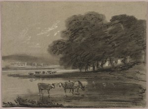 Landschaft mit Kühen