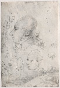 Studien von Köpfen (verso) von Thomas Monro