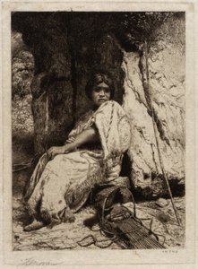 (Ein indisches Mädchen) von Thomas Moran