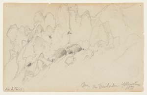 Die Teufelshöhle, Yellowstone von Thomas Moran