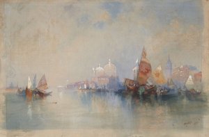 Venedig: Die Lagune in Richtung Santa Maria della Salute von Thomas Moran