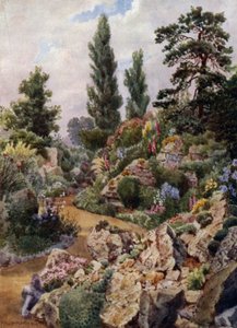 Kew Gardens: Im Steingarten (Farblithografie)