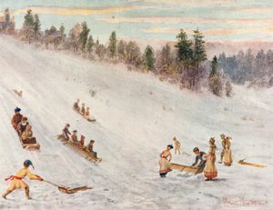 Schlittenfahren in Rosedale, Toronto von Thomas Mower Martin