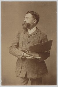 Dreiviertel-Porträt von Thomas Nast mit Palette und Pinsel von Thomas Nast