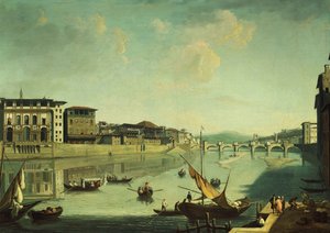 Blick auf den Arno mit der Ponte alle Grazie, Florenz