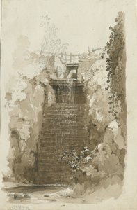 Biddulph - ländliche Ansicht (Feder- und Waschzeichnung) von Thomas Peploe Wood