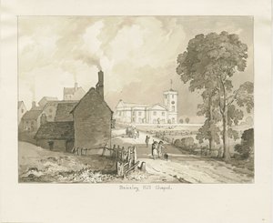 Brierley Hill Kapelle (Sepia-Zeichnung) von Thomas Peploe Wood