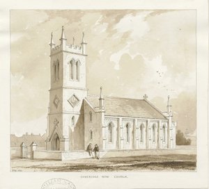 Cobridge Kirche (Feder- und Waschzeichnung)