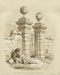 Colwich - Altes Tor am Bank Top (Sepia-Zeichnung)