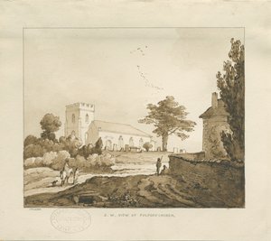 Fulford Kirche (Sepia-Zeichnung) von Thomas Peploe Wood