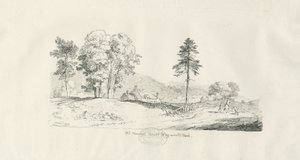 Haywood Park - Altes Herrenhaus: Feder- und Tintenzeichnung von Thomas Peploe Wood