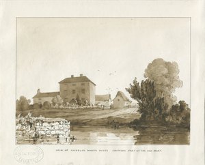 Norbury Herrenhaus: Sepiawaschzeichnung, 1838