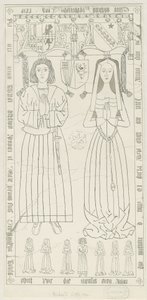 Penkridge Kirche - Grab von Richard Littleton: Feder- und Tintenzeichnung, undatiert [1842-1845] von Thomas Peploe Wood