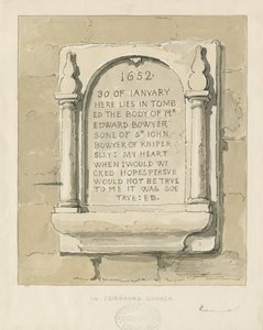 Seighford Kirche - Steintafel für Edward Bowyer