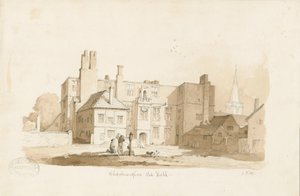 Wolverhampton - Die Alte Halle: Sepia-Zeichnung, undatiert [ca. 1838] von Thomas Peploe Wood