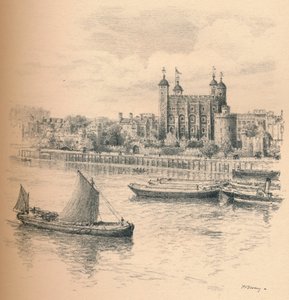 Der Tower of London von der Tower Bridge, 1902 von Thomas Robert Way