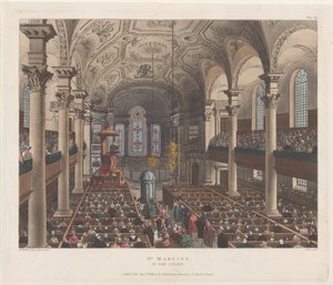 St. Martin-in-the-Fields, 1. August 1809 von Thomas Rowlandson, Augustus Charles Pugin, J. Bluck