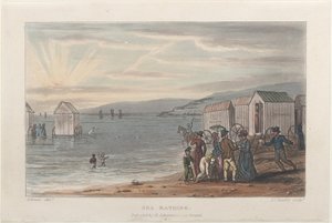 Meeresbaden, aus Poetische Skizzen von Scarborough, 1813 von Thomas Rowlandson, Joseph Constantine Stadler, J. Bluck