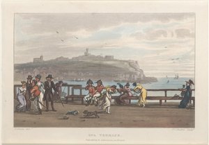 Spa-Terrasse, aus Poetische Skizzen von Scarborough, 1813 von Thomas Rowlandson, Joseph Constantine Stadler, J. Bluck