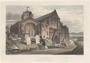 Die Kirche, aus Poetische Skizzen von Scarborough, 1813 von Thomas Rowlandson, Joseph Constantine Stadler, J. Bluck