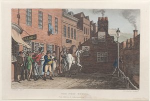 Das Postamt, aus Poetische Skizzen von Scarborough, 1813 von Thomas Rowlandson, Joseph Constantine Stadler, J. Bluck